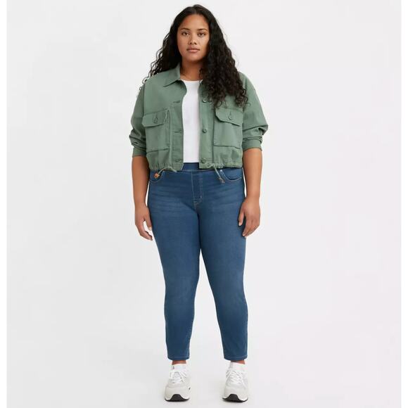 Levis Slimming Shaping Denim Legging Plus 18M Dark Wash Pockets Skinny High Rise - Picture 1 of 12